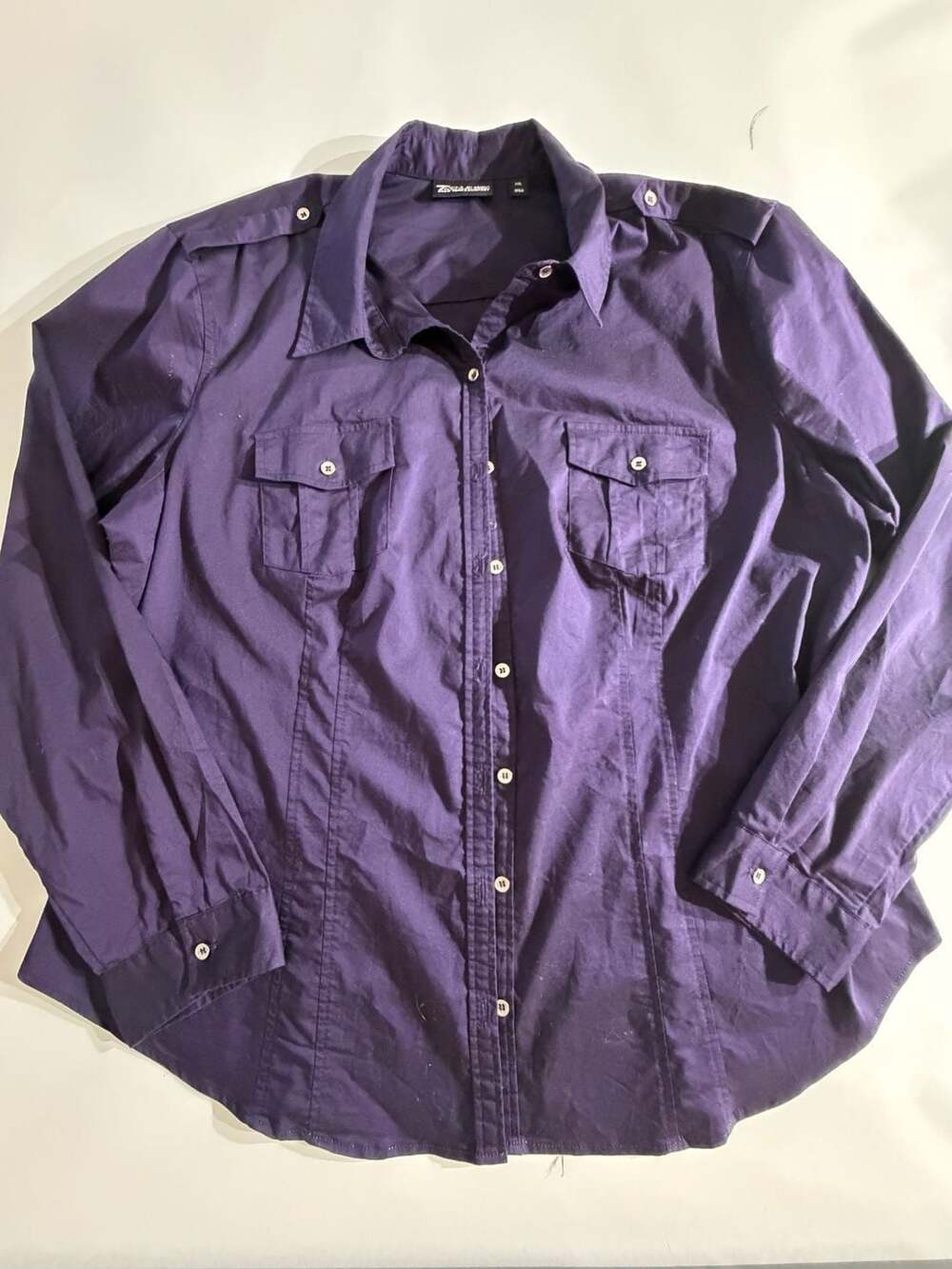 7th Avenue Design Studio New York & Company Purple Button Down Shirt Size XXL